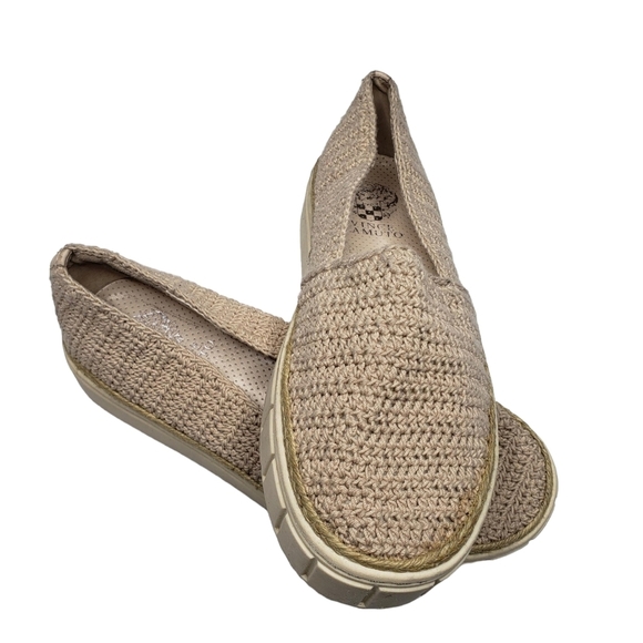 Vince Camuto | Relinsta Beige Woven Fabric Bohemian Platform Sneakers Women's 7 - Picture 6 of 12